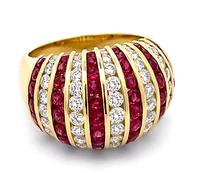 Estate 1.86ct Diamond 2.67ct Ruby Gold Ring