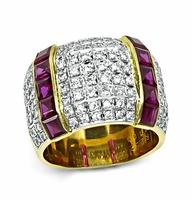 Estate 1.00ct Diamond 2.32ct Ruby Gold Ring