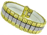 Estate Chimento Diamond Two Tone Gold Bracelet 