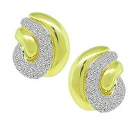 Estate 3.00ct Diamond Yellow and White Gold Earrings