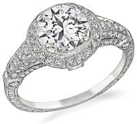 Estate GIA Certified 1.09ct Diamond Engagement Ring