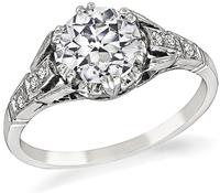 Estate GIA Certified 1.09ct Diamond Engagement Ring