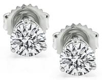 Estate GIA Certified 1.15cttw Diamond Stud Earrings