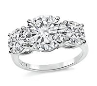 Estate GIA Certified 2.11ct Center Diamond 1.00ct and 0.96ct Side Diamond Engagement Ring