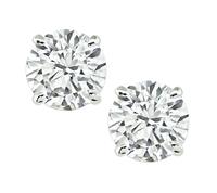 Estate GIA Certified 3.03cttw Diamond Stud Earrings