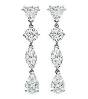Estate GIA Certified 6.70cttw Diamond Drop Earrings
