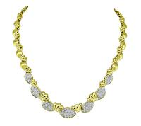 Estate 3.35ct Diamond Gold Necklace