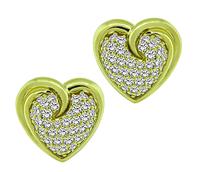 Estate Jose Hess 4.50ct Diamond Heart Earrings