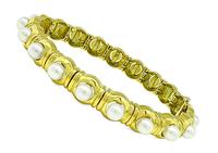 Estate Pearl Gold Bracelet