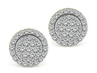 Estate 2.00ct Diamond Cluster Stud Earrings
