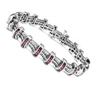 Estate 3.00ct Ruby 3.00ct Diamond Bracelet