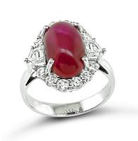 Estate 5.00ct Burma Ruby 1.10ct Diamond Gold Ring