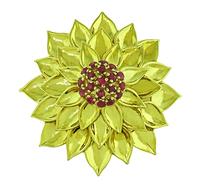 Estate 1.50ct Ruby Gold Flower Pin