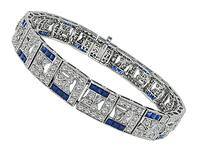 Estate 5.08ct Diamond 4.23ct Sapphire Bracelet