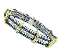 Estate 4.50ct Diamond 6.00ct Sapphire Gold Bracelet