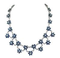 Estate 60.00ct Sapphire 4.00ct Diamond Necklace