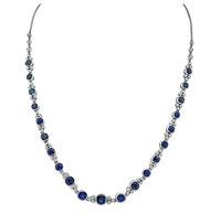 Estate 11.52ct Sapphire 1.14ct Diamond Necklace