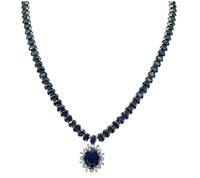 Estate 77.00ct Sapphire 0.65ct Diamond Pendant Necklace