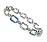 Art Deco Style 1.14ct Diamond 2.02ct Sapphire Bracelet