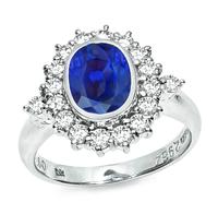 Estate 2.96ct Sapphire 0.60ct Diamond Ring