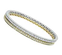 Estate Suite of Two 1.66ct Diamond Yellow and White Gold Bangle