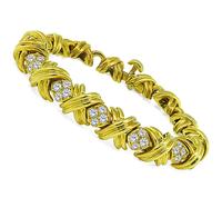 Estate Tiffany & Co 1.50ct Diamond Gold Bracelet