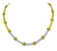 Estate Tiffany & Co 3.00ct Diamond Two Tone Gold Necklace