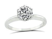 Estate Tiffany & Co GIA Certified 0.99ct Diamond Solitaire Engagement Ring