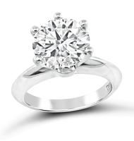 Estate Tiffany & Co GIA Certified 3.40ct Diamond Solitaire Engagement Ring