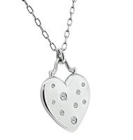 Estate Tiffany & Co Diamond Heart Pendant Necklace