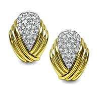 Estate Turi 3.00ct Diamond Gold Earrings