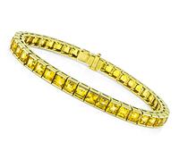 Estate 17.00ct Yellow Sapphire Gold Line Bracelet