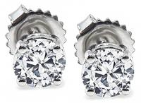 Estate GIA Certified 1.08cttw Diamond Stud Earrings