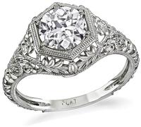 Edwardian Style 1.10ct Diamond Engagement Ring