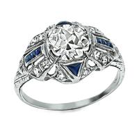 Art Deco 1.39ct Diamond Engagement Ring
