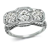 Vintage 1.75cttw Diamond Gold 3 Stone Ring