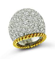 Vintage 10.00ct Diamond Yellow and White Gold Ring