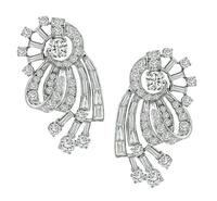 1950s 4.50ct Diamond Platinum Earrings