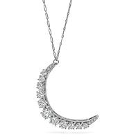 Vintage 5.00ct Diamond Crescent Pendant Necklace