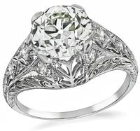 Vintage GIA Certified 2.24ct Diamond Engagement Ring