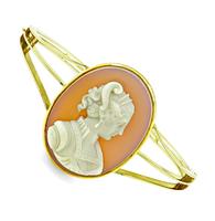 Vintage Gold Cameo Bangle