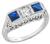 0.40ct diamond sapphire vintage ring photo 1