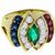 18k yellow gold diamond, sapphire, ruby and emerald ring 3