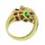 18k yellow gold diamond, sapphire, ruby and emerald ring 4