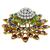 1.50ct Diamond, Sapphire, Emerald & Ruby Gold Circle Pin | Israel Rose