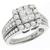 14k white gold diamond cluster ring 1