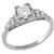 1920s 0.35ct Princess Cut Diamond Platinum Engagement Ring 