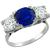 platinum sapphire and diamond 3 stone anniversary ring  1