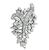 1950s Marquise Round and Baguette Cut Diamond 14k White Gold Pin