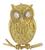 diamond 14k yellow owl  pin 1